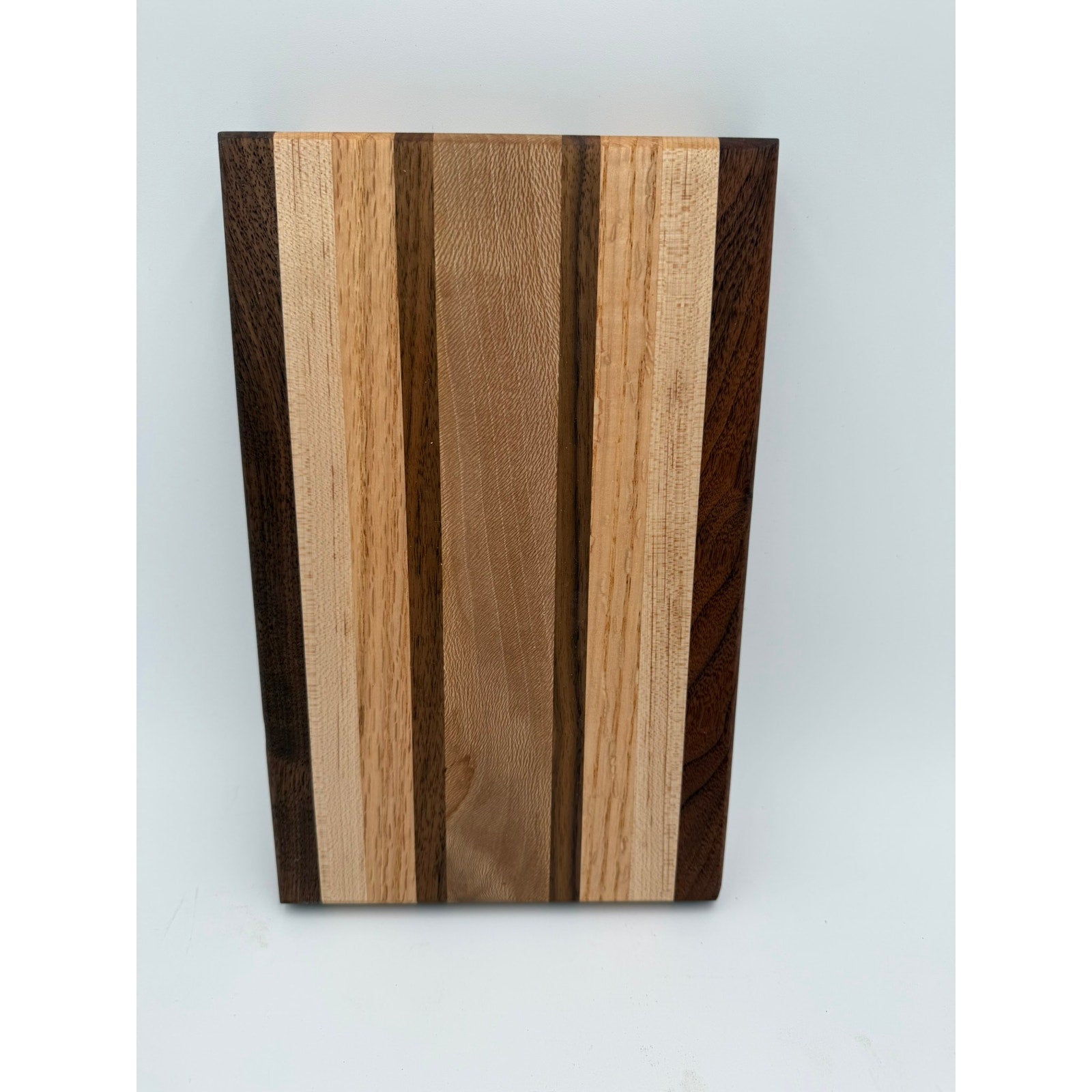 Compact Handmade Wood Cutting Board for Chefs, 11.75 x 7.5 x 1.5, edge grain, assorted hardwood mix, board oil conditioned