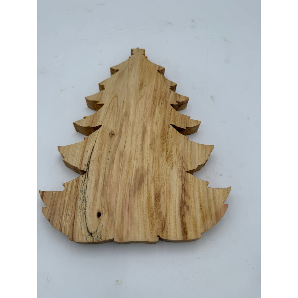 Christmas Tree Shaped Charcuterie Board, Walnut and Spalted Hickory, Hand Crafted, 12.5x8.5