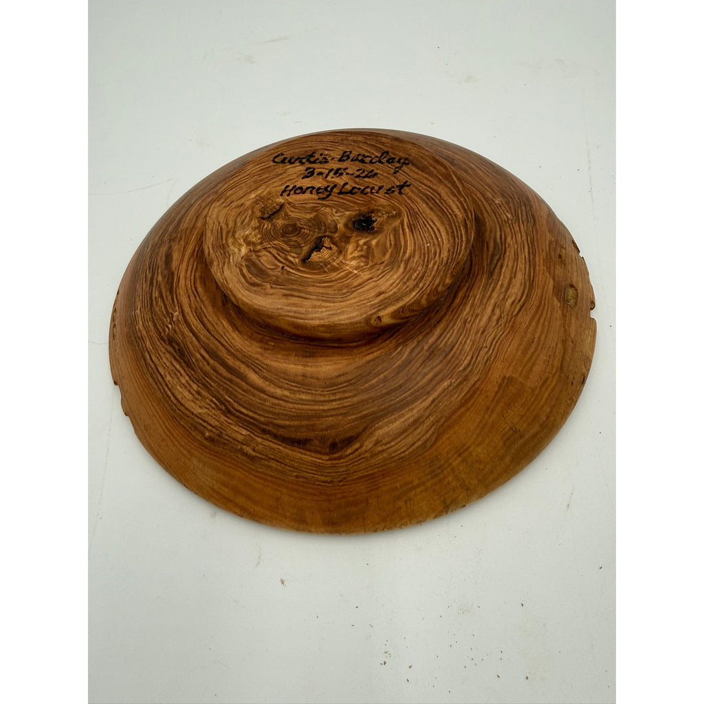 Hand Turned Honey Locust Wood Bowl 9.5 x 2, rustic centerpiece, serving bowl, decorative home, food safe finish
