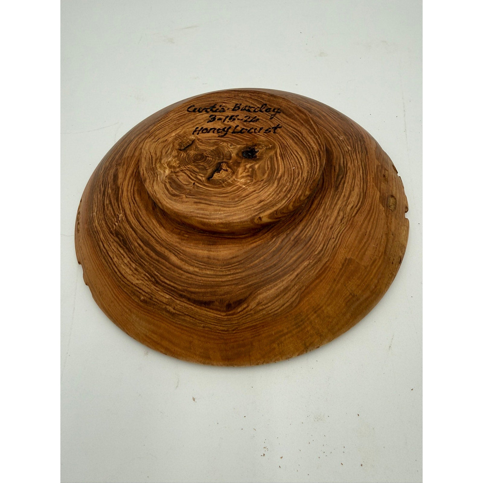 Hand Turned Honey Locust Wood Bowl 9.5 x 2, rustic centerpiece, serving bowl, decorative home, food safe finish