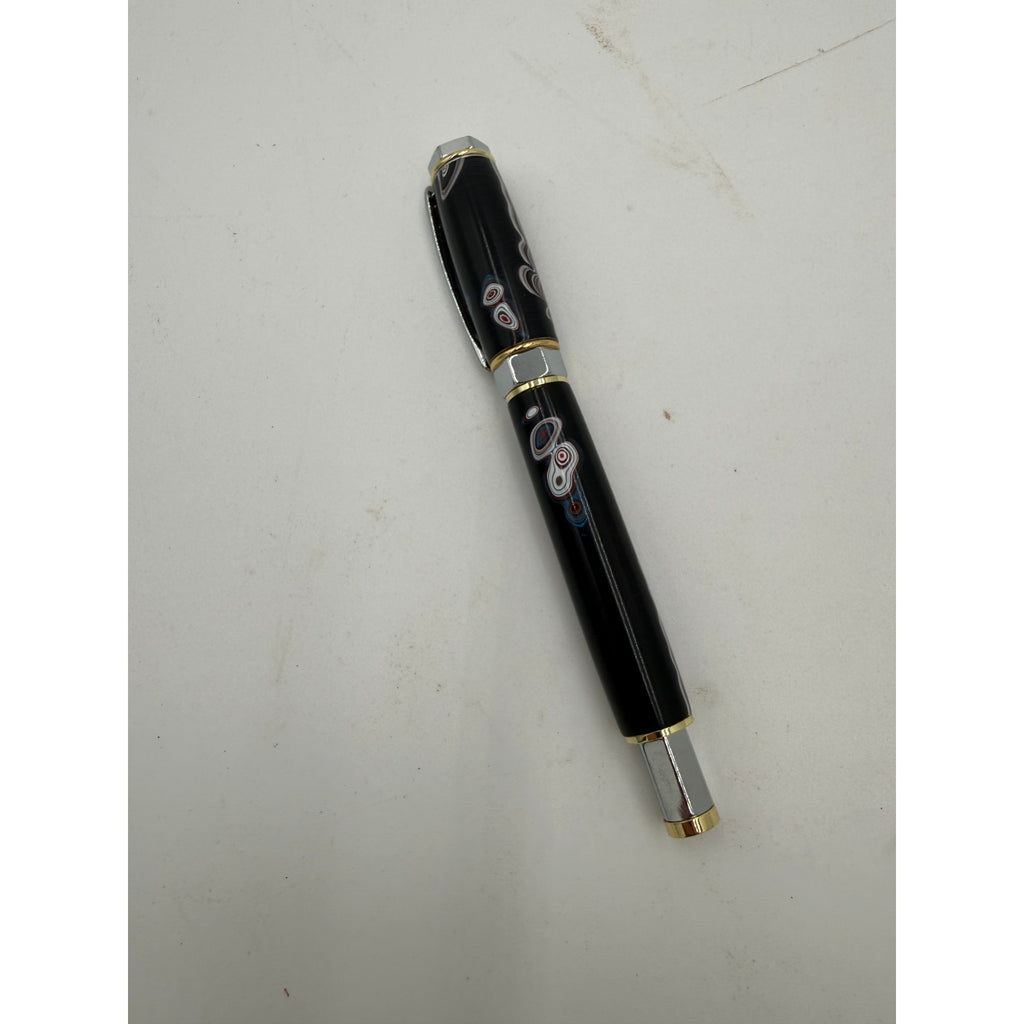 Hand Turned Fordite Rollerball Pen Gift Set, executive gift, hand crafted, rare fordite barrel, smooth writing, upgradeable refill