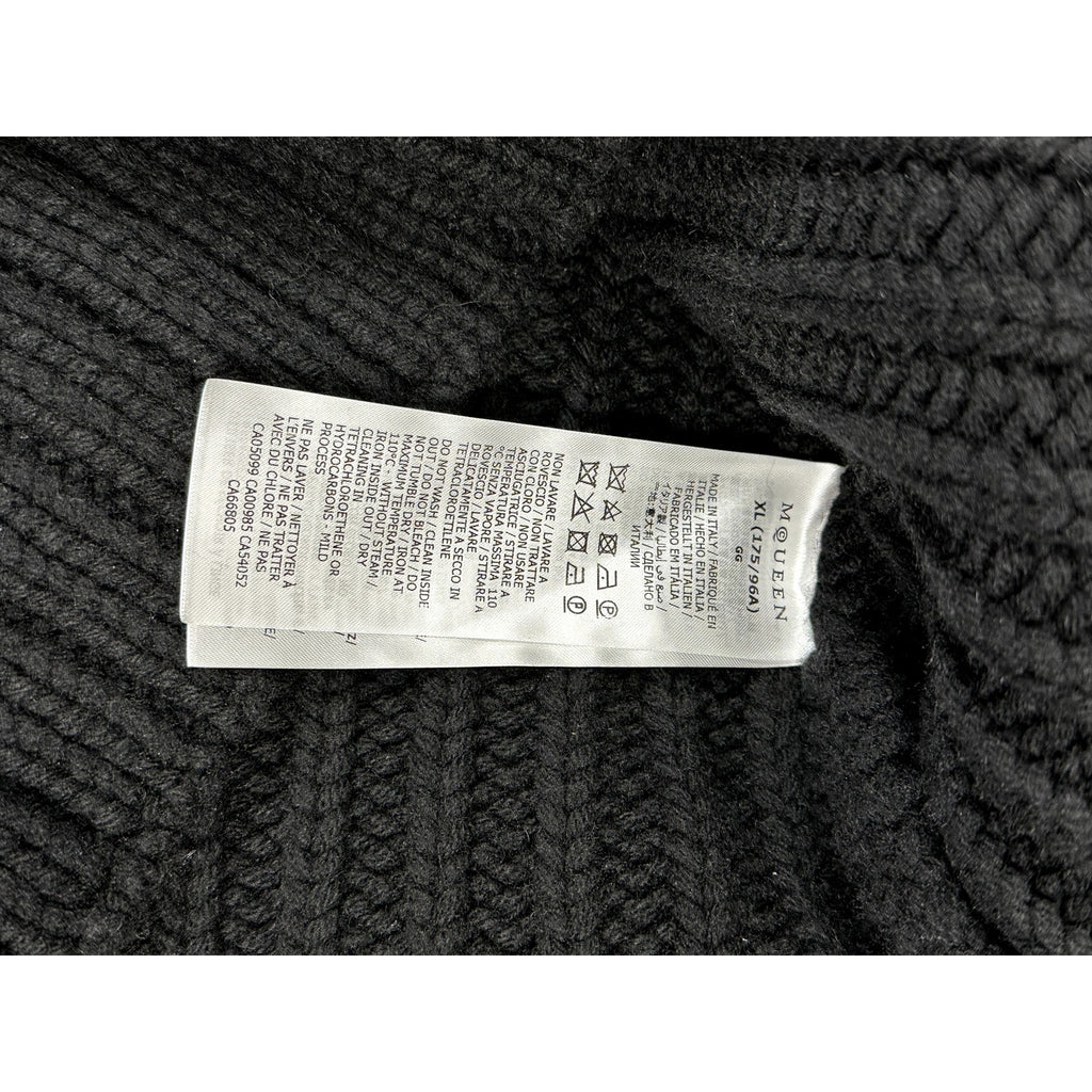 Alexander McQueen Black Cowl Neck Sweater Size XL NWT