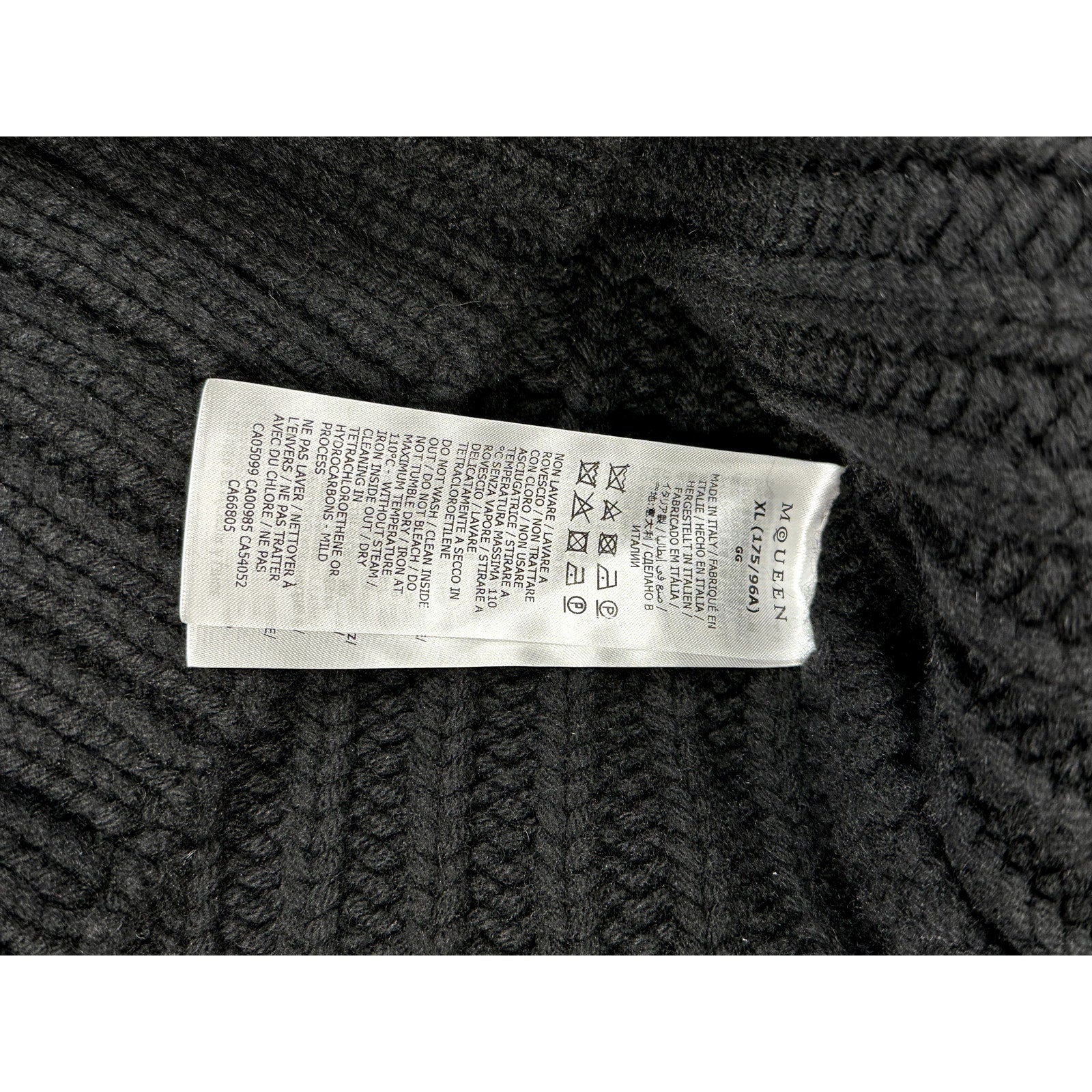 Alexander McQueen Black Cowl Neck Sweater Size XL NWT
