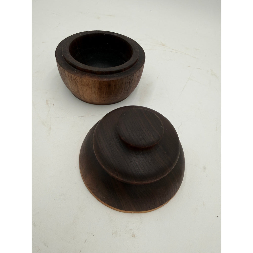 Hand Turned Walnut Lidded Box with Maple Trim, 4.5 x 4.5, catchall storage, jewelry holder, hand crafted gift