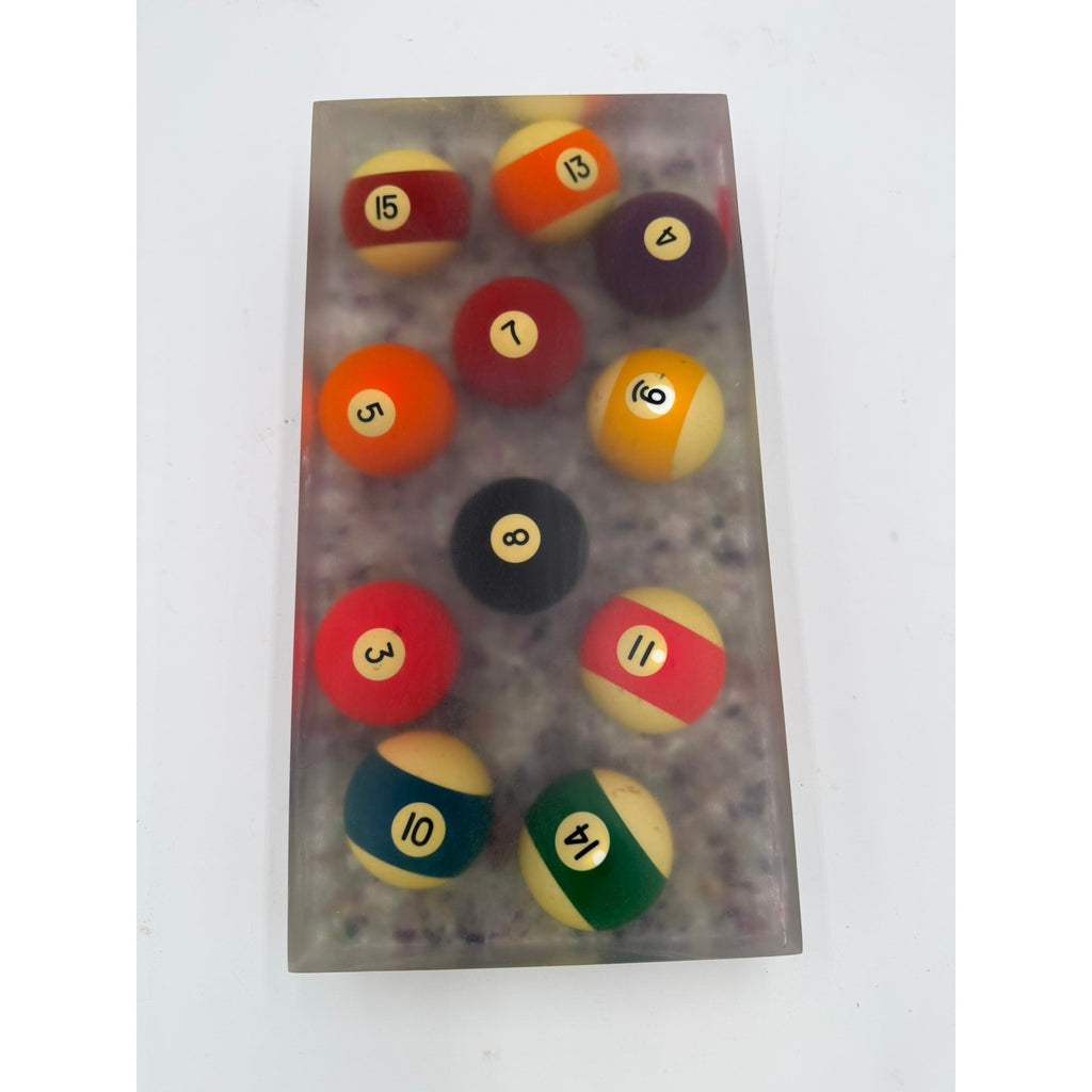 Pool Ball Epoxy Charcuterie Board 13.5x7x2.5, billiards serving tray, resin cheese board, game room decor, unique gift, functional barware
