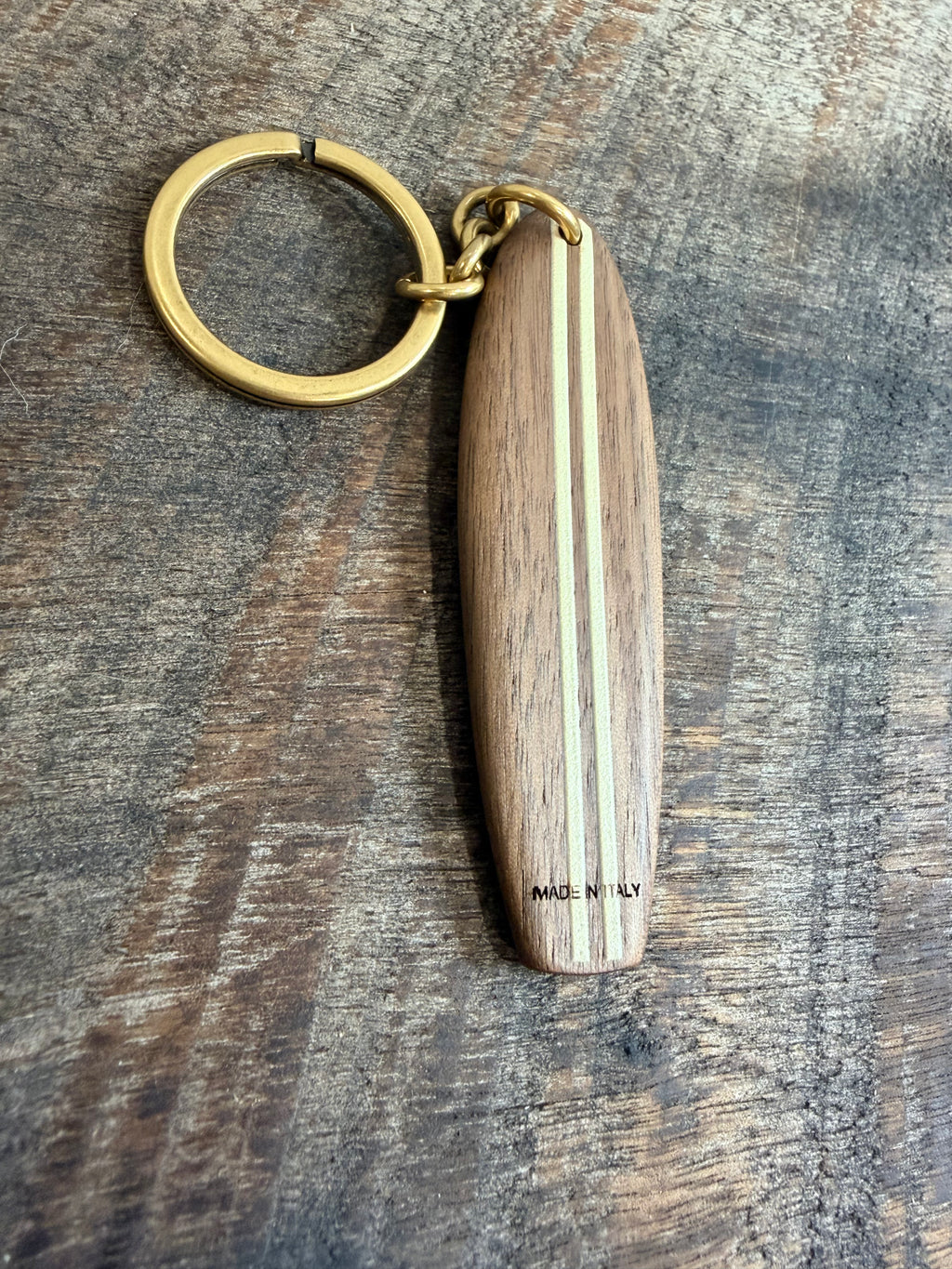 6848 - Saint Laurent Wooden Surfboard Keychain Bag Charm - New