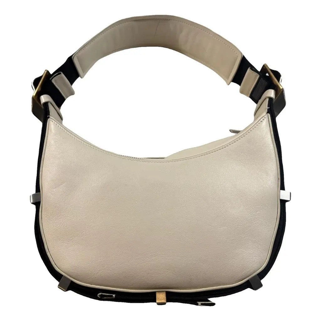 Dion Lee White & Black buffed leather bag. - White & Black