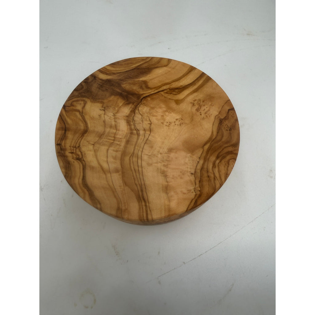 Olivewood Salt Cellar with Swivel Lid, Solid Wood, Hidden Hinge, Magnetic Latch, 4x3 Tall, SKU 1428