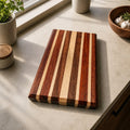 Handcrafted Edge Grain Cutting Board, Padauk Walnut Maple, 11.75 x 7.5 x 1.5 Inches, SKU 1481