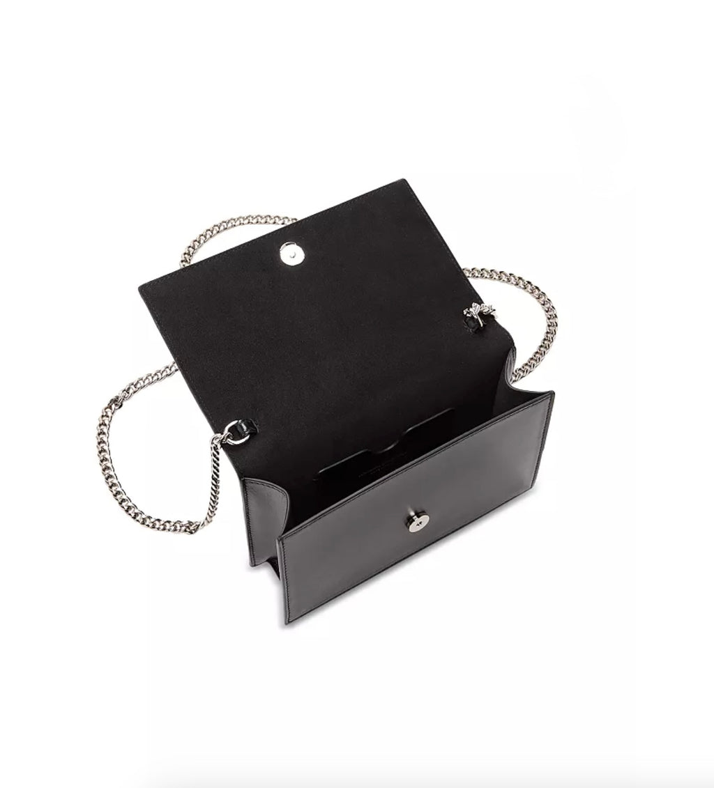 6991 - Alexander McQueen Black Studded Skull Bag - NIB