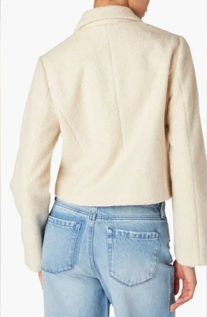 BLANKNYC Bouclé Crop Shacket Beige - NWT (Retail $148) - Size L