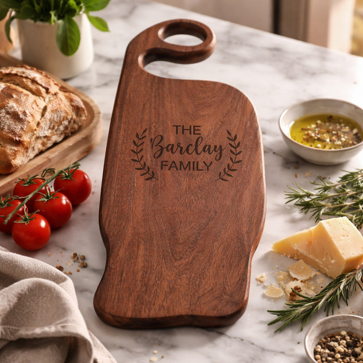 Walnut Charcuterie Board with Personalization (+$20)