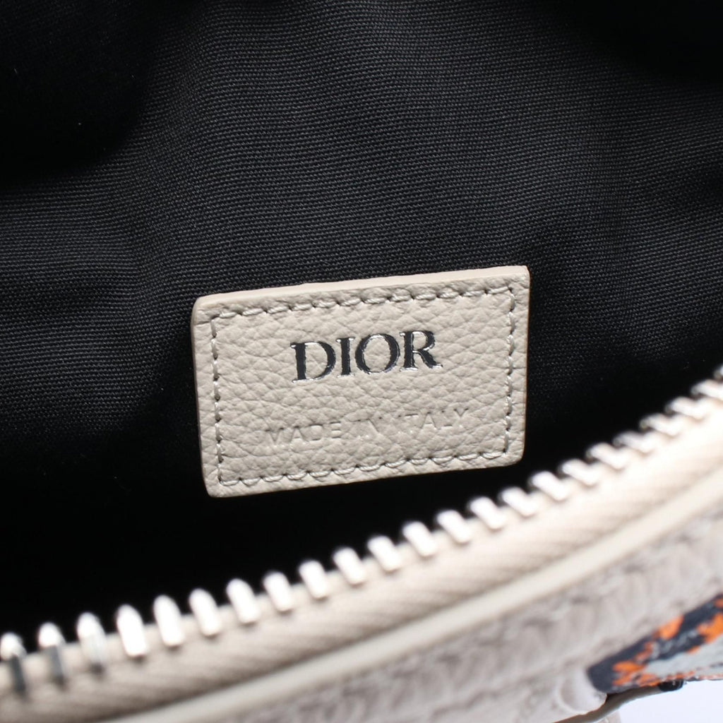 6939 - Dior Sequined Oblique Saddle Crossbody Bum Bag Silver