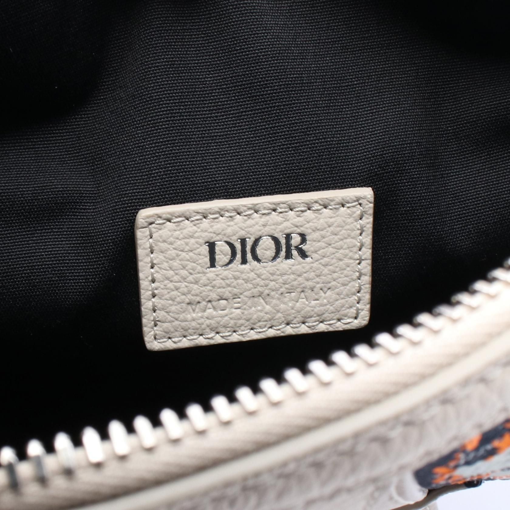 6939 - Dior Sequined Oblique Saddle Crossbody Bum Bag Silver