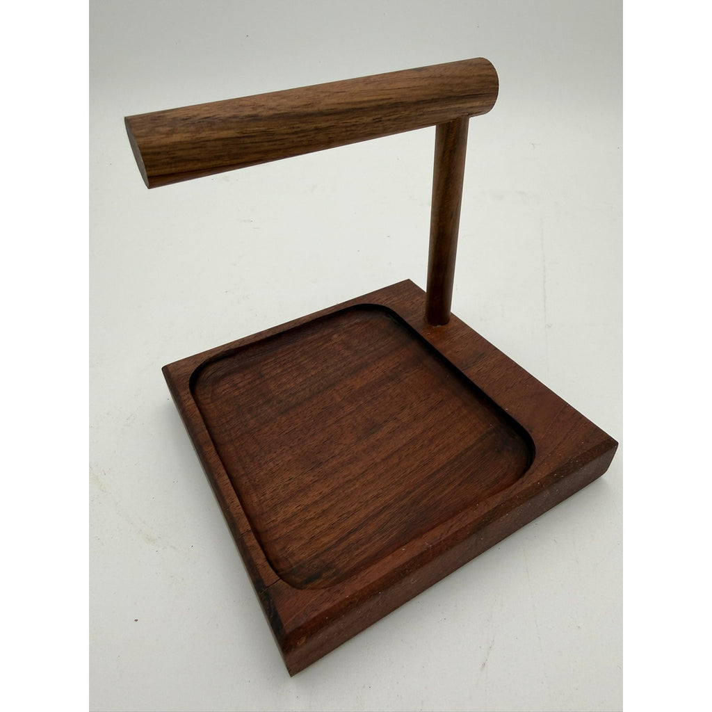 Walnut Men’s Valet Tray and Watch Stand, handmade wood organizer, nightstand catchall, bracelet holder, unique gift for him