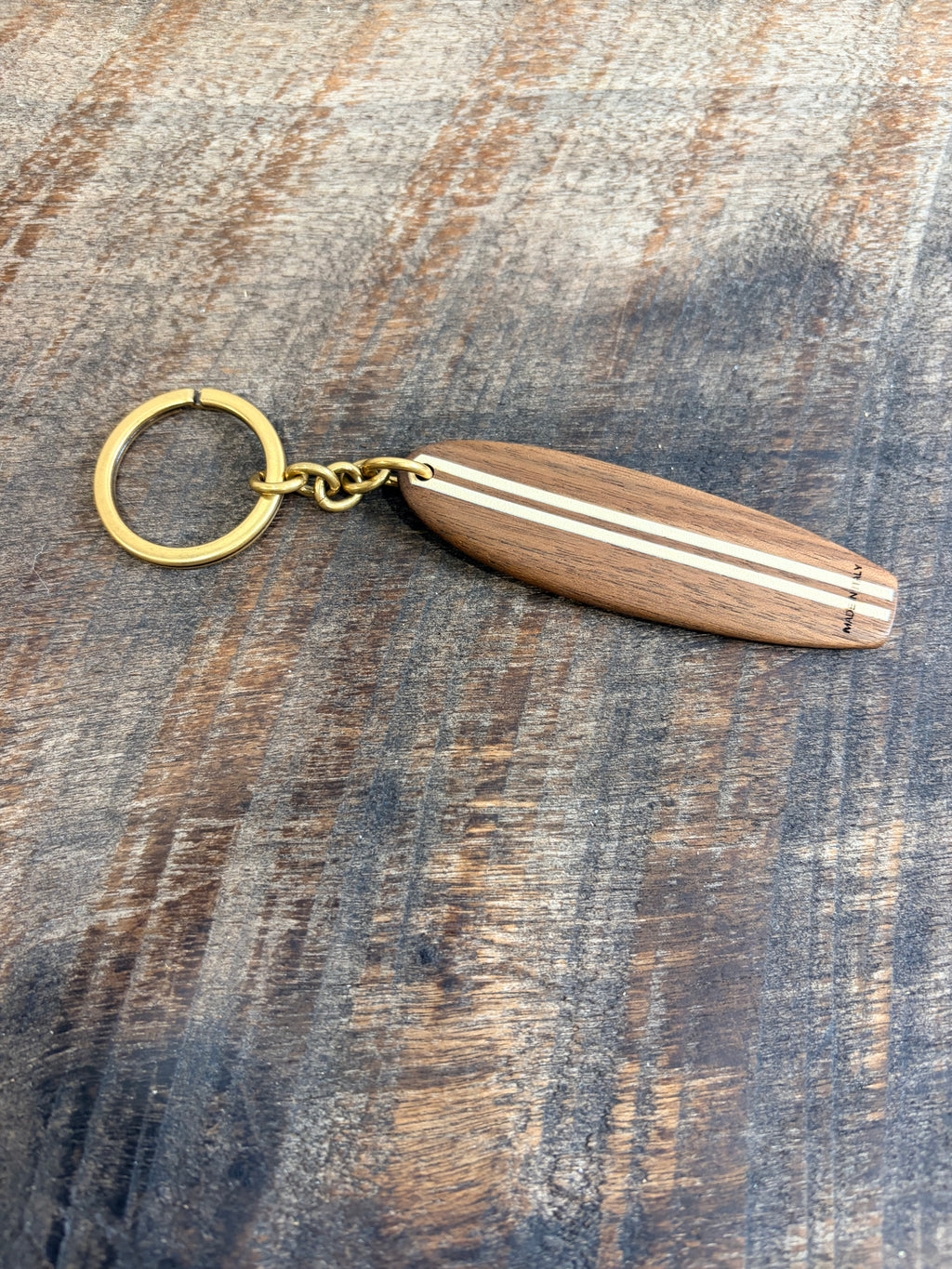 6848 - Saint Laurent Wooden Surfboard Keychain Bag Charm - New