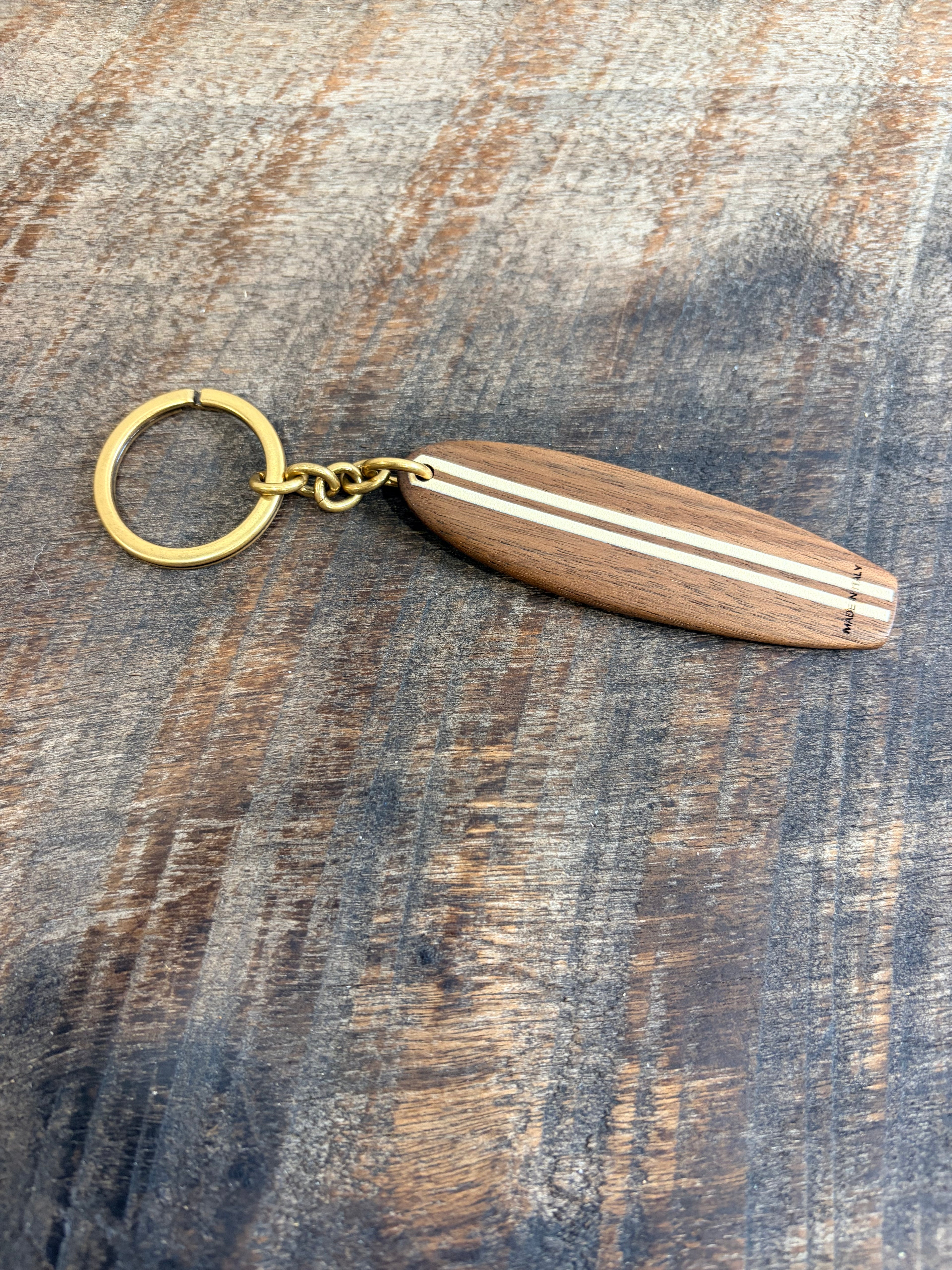 6848 - Saint Laurent Wooden Surfboard Keychain Bag Charm - New