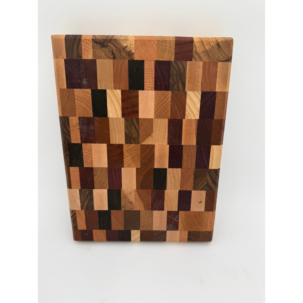 Chaos Style End Grain Cutting Board Handmade, Assorted Hardwoods, 12x9x1.5, Durable Kitchen Gift, Knife Friendly