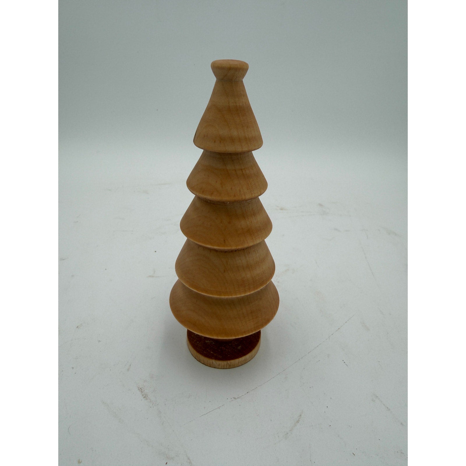 Hand Turned Wood Christmas Trees, Maple and Cherry, Rustic Holiday Decorations, SKUs 1369 to 1372