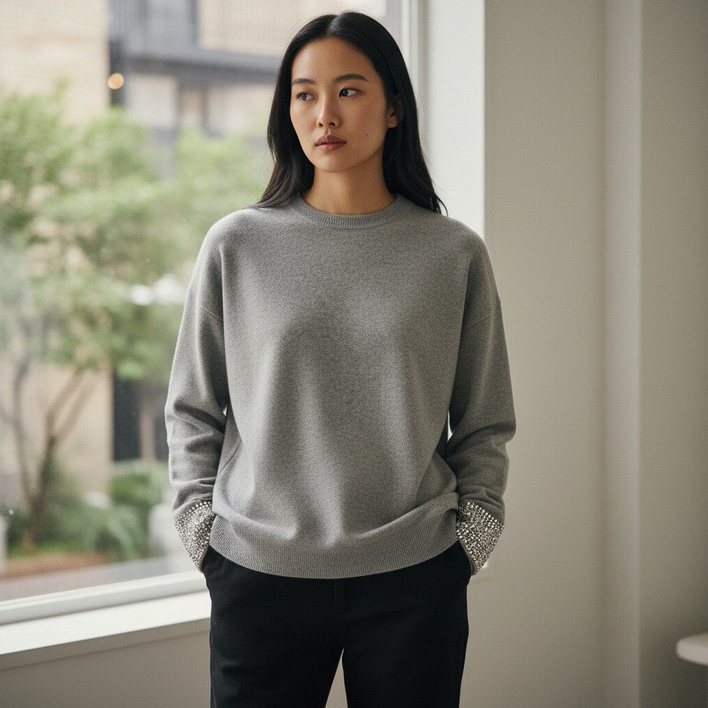 Valentino embroidered wool and stretch viscose sweater - size M - NWT