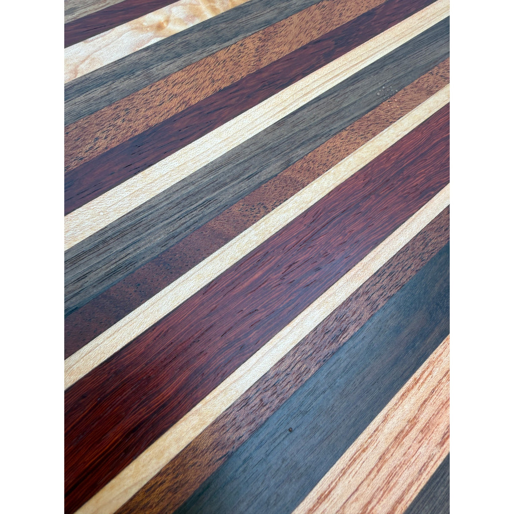 Handcrafted Edge Grain Cutting Board, 17.5 x 12 x 1 Inch, Laminated Domestic and Exotic Hardwoods