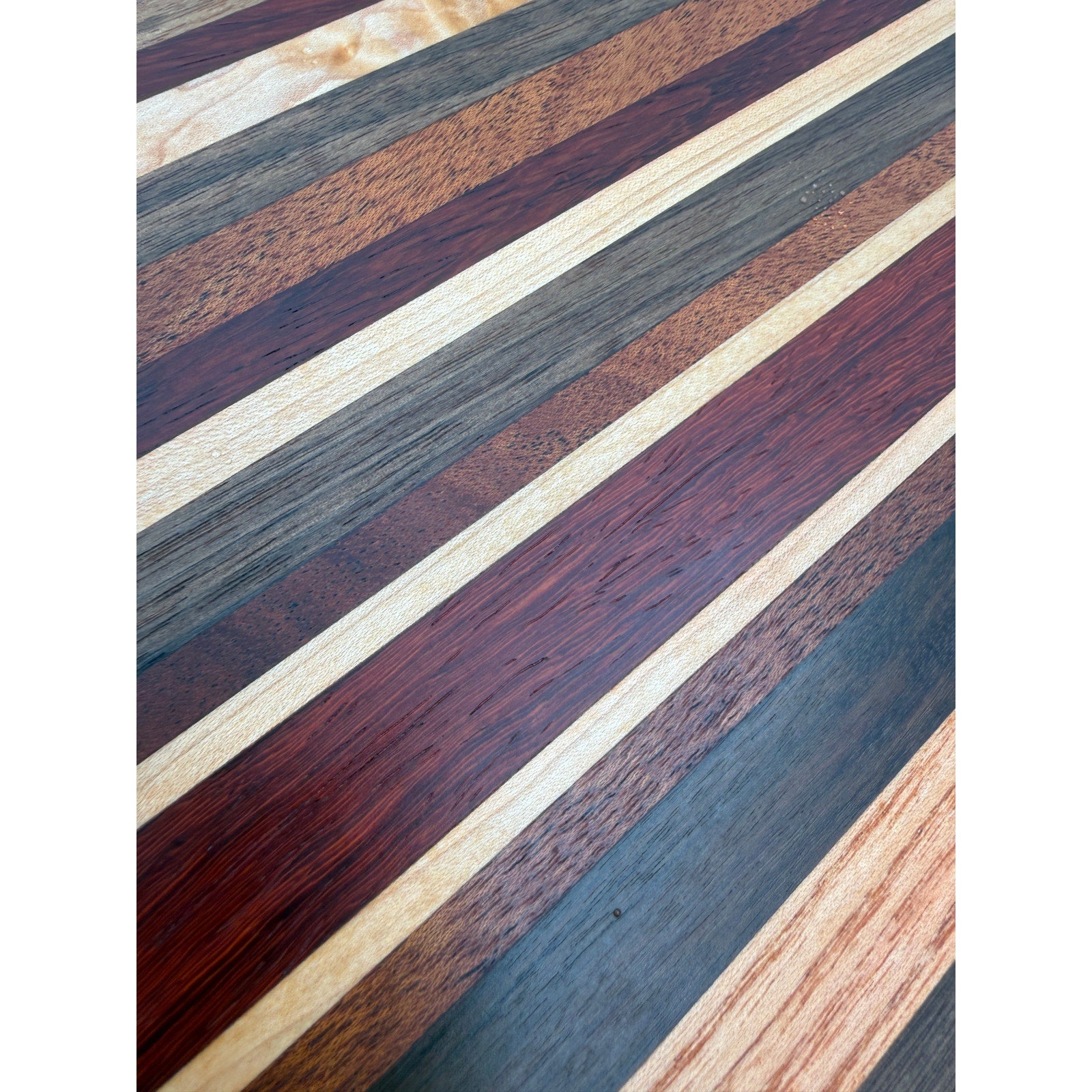 Handcrafted Edge Grain Cutting Board, 17.5 x 12 x 1 Inch, Laminated Domestic and Exotic Hardwoods