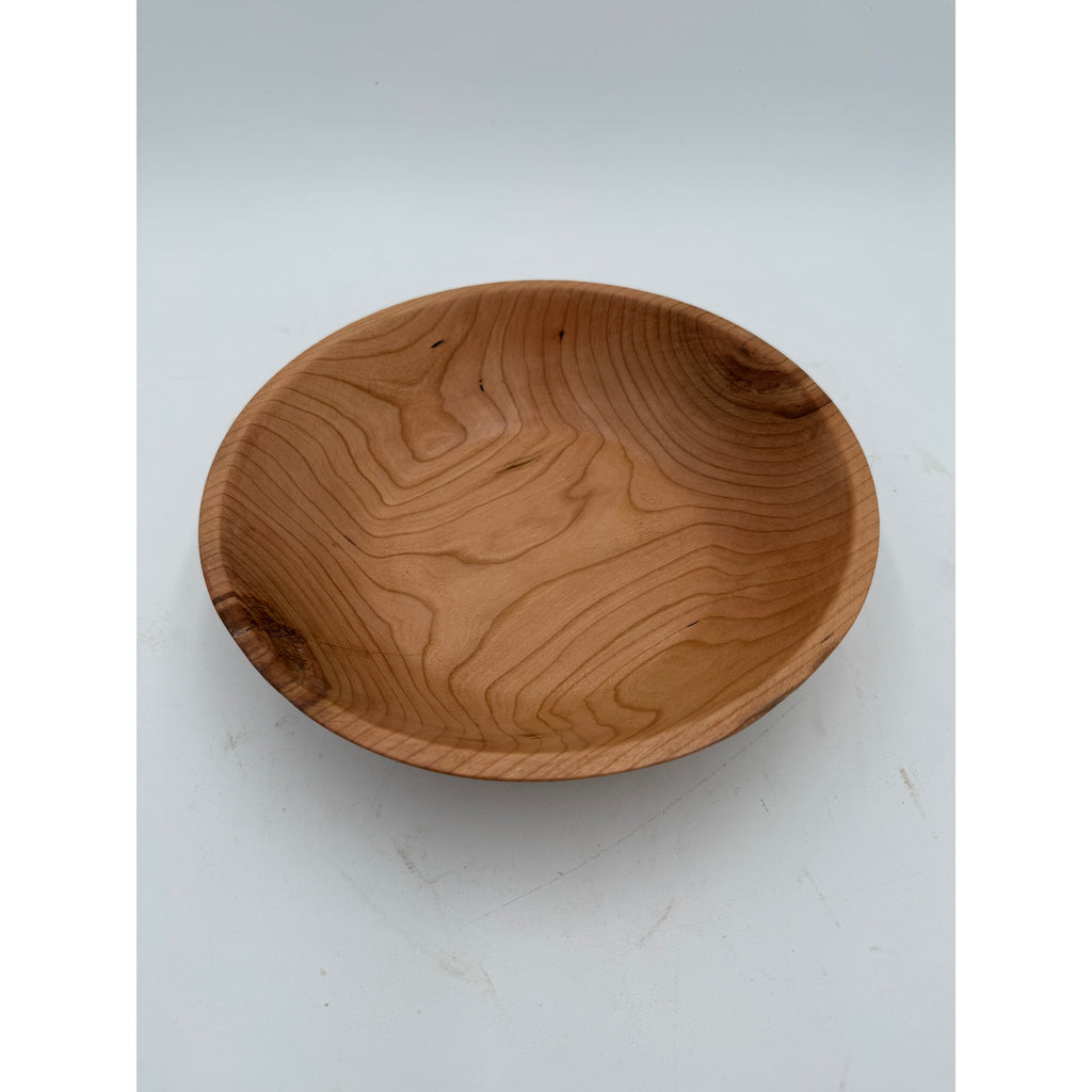Hand Turned Cherry Wood Bowl, 9.5 x 2.25 Inches, Rustic Decor, SKU 1412