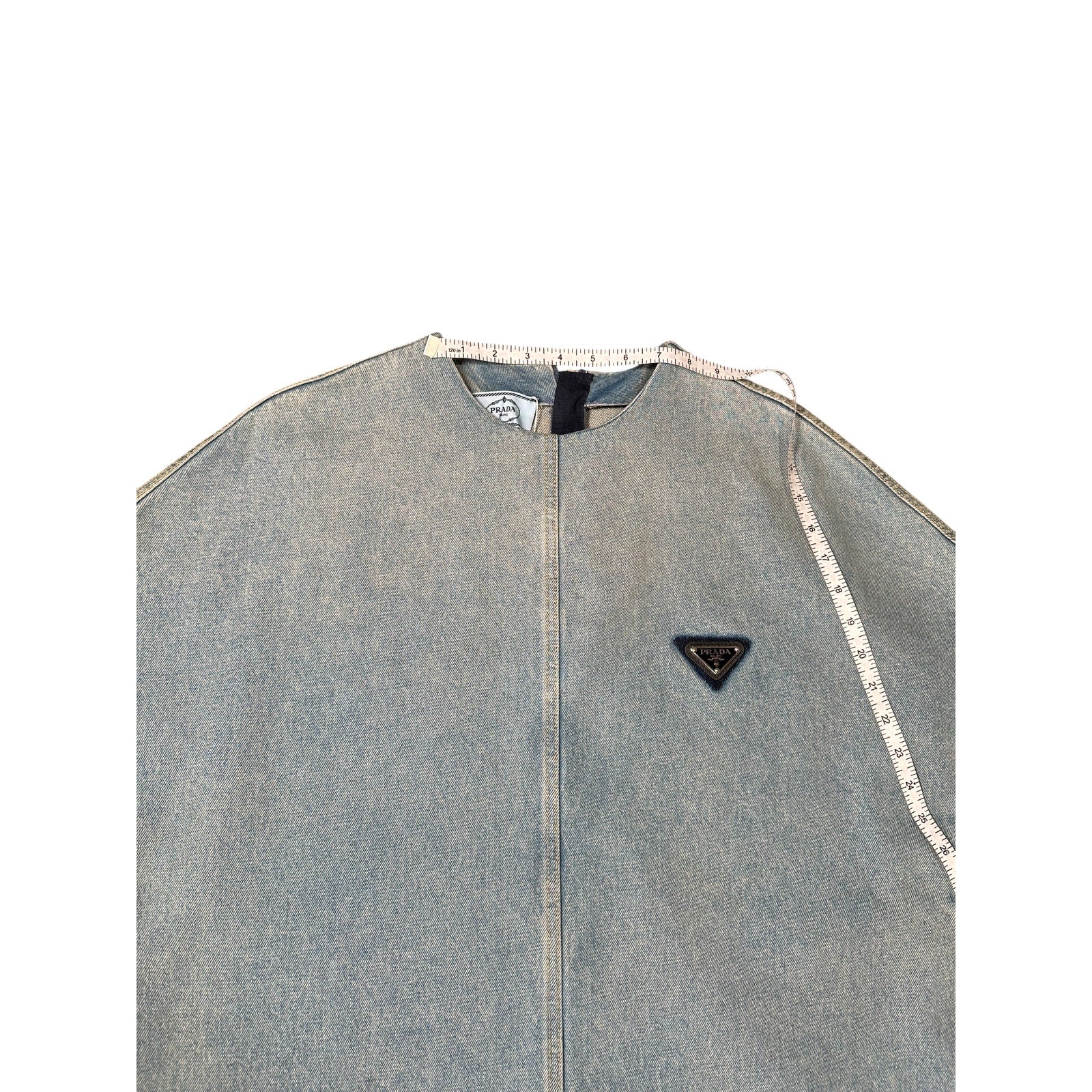 Prada Denim Shift Dress Light Blue Size 38 Excellent Condition