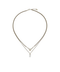 7383 - Alexander McQueen Skull embellished layered chain necklace - New