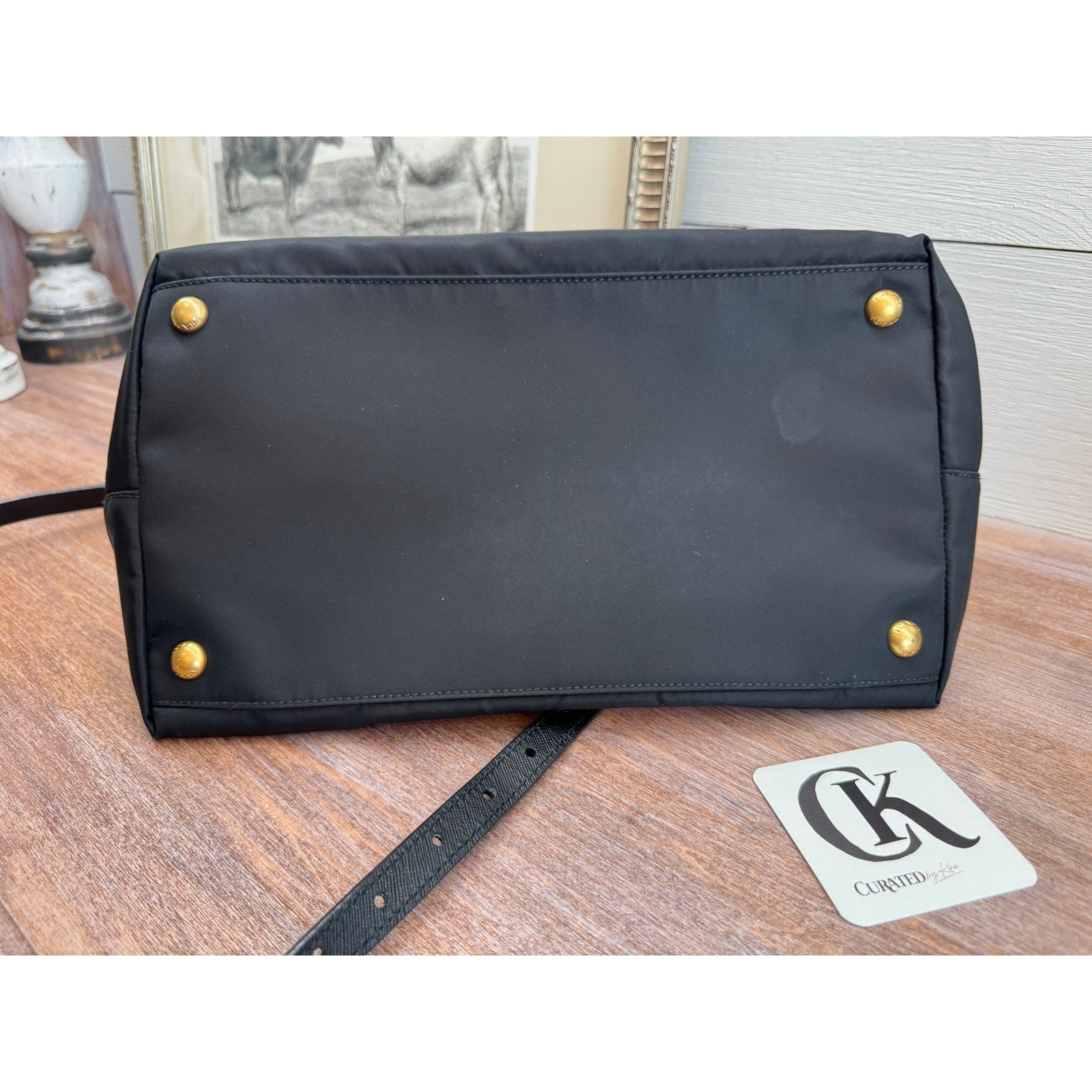 Prada Robot Bag Black Nylon Tote with Leather & Stud Details