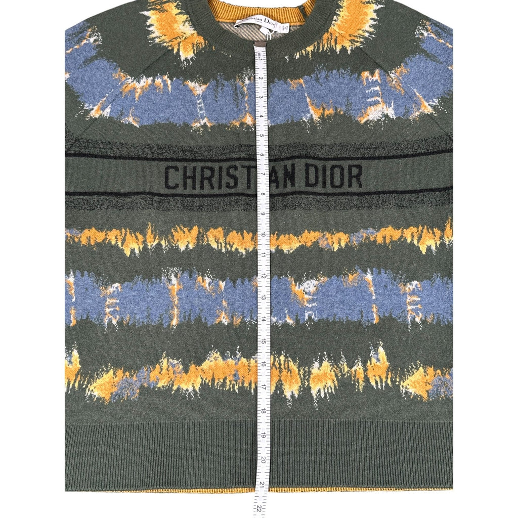 Christian Dior Tie-Dye Logo Sweater Green Blue FR40 / US8 Excellent