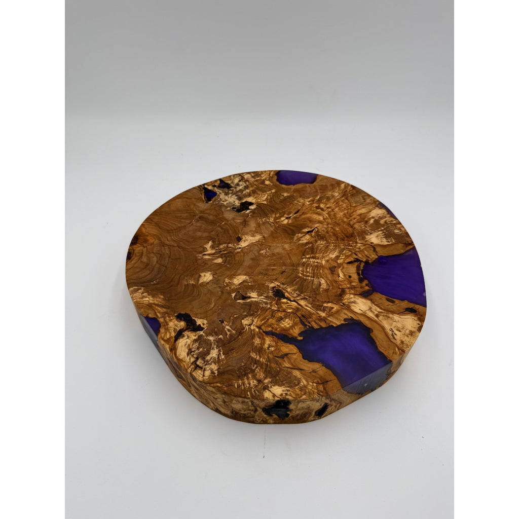 Olivewood Purple Epoxy Charcuterie Board, 11.5x2 Inch, Hand Crafted, One of a Kind, SKU 1557