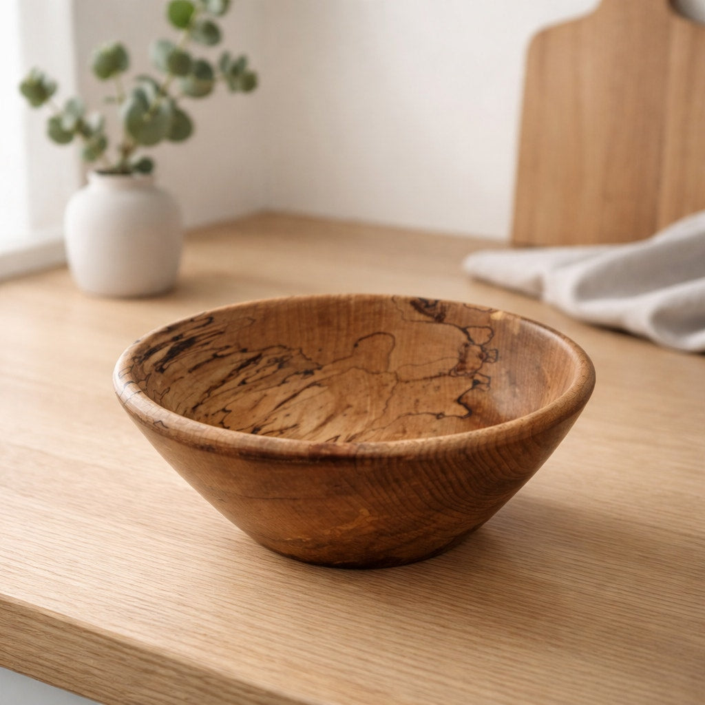 Hand Turned Spalted Maple Wood Bowl 5.25 x 2, food safe finish, decorative small serving dish, handmade home decor