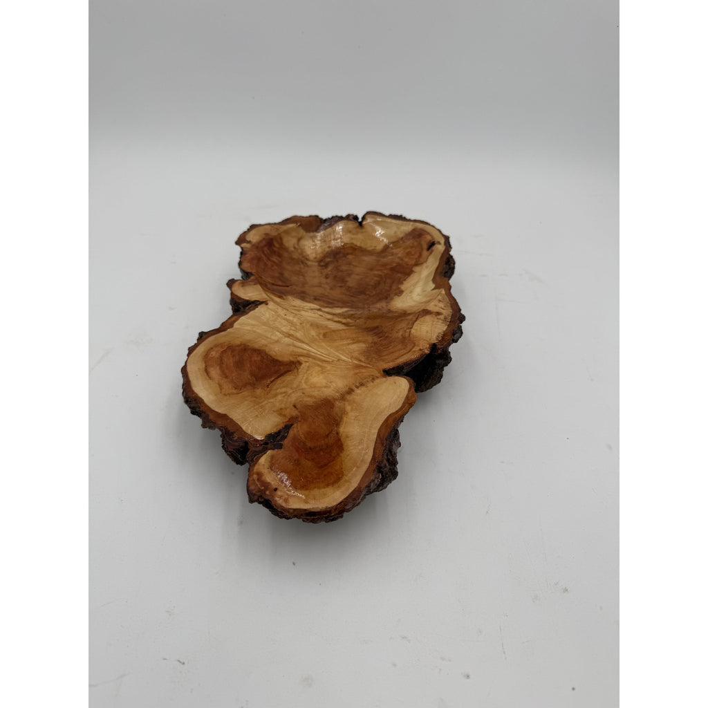 Maple Burl Live Edge Hand Turned Wood Bowl, decorative centerpiece, 11"x7"x2", artisan crafted, natural bark edge