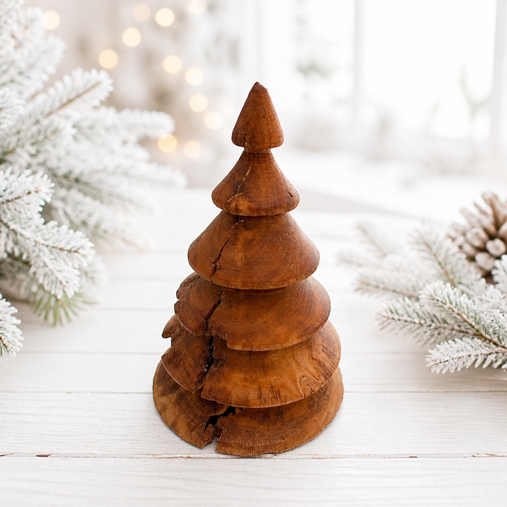 Hand Turned Wood Christmas Trees, Maple and Cherry, Rustic Holiday Decorations, SKUs 1369 to 1372