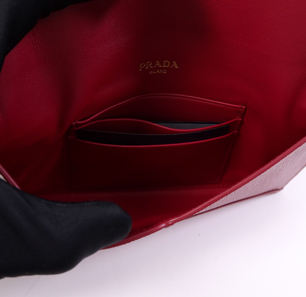 7290 - Prada Saffiano Leather Envelope Wallet Clutch