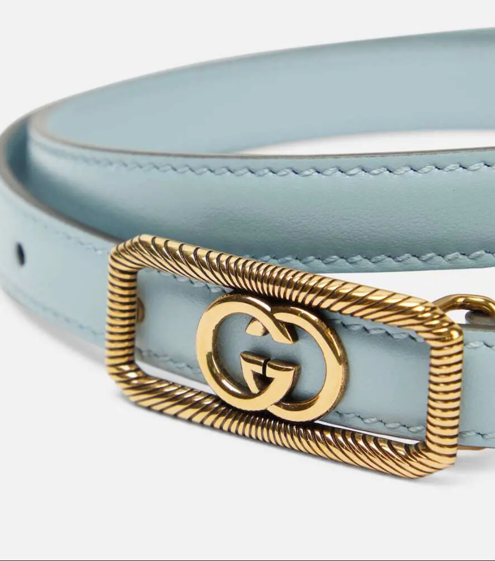 6098 - Gucci GG Buckle Leather Belt in Cupid - Size 105 - NWT