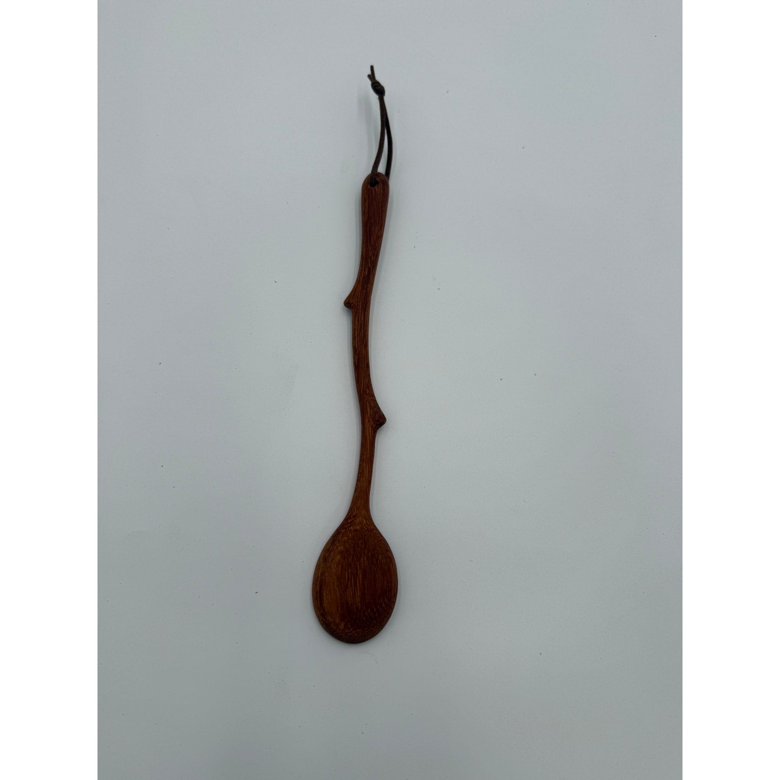 Ash Wooden Spoon with Tree Branch Handle, 9 Inch Long, Food Safe, SKU 1466