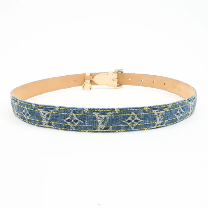6824 - Louis Vuitton Monogram Denim Ceinture Belt - Size 90/36