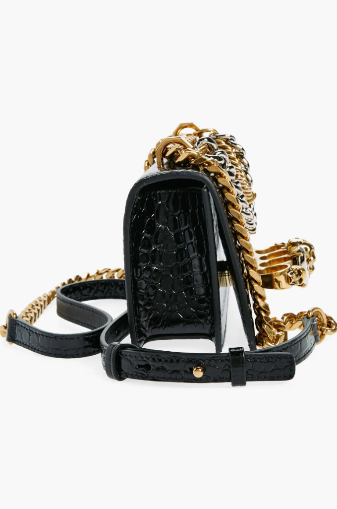 7417 - Alexander McQueen Croc embossed Satchel Bag - New in Box