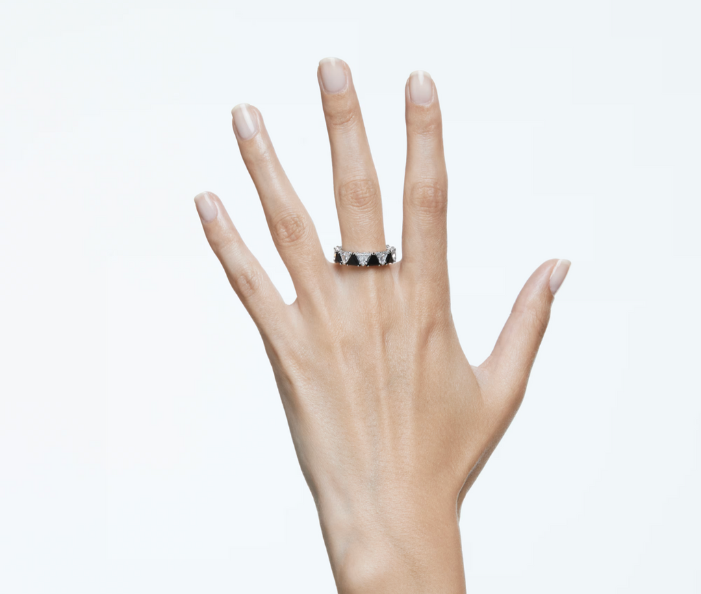 Swarovski Ortyx Cocktail Ring - New in Box - Size 6 - Triangle Cut Rhodium Plated