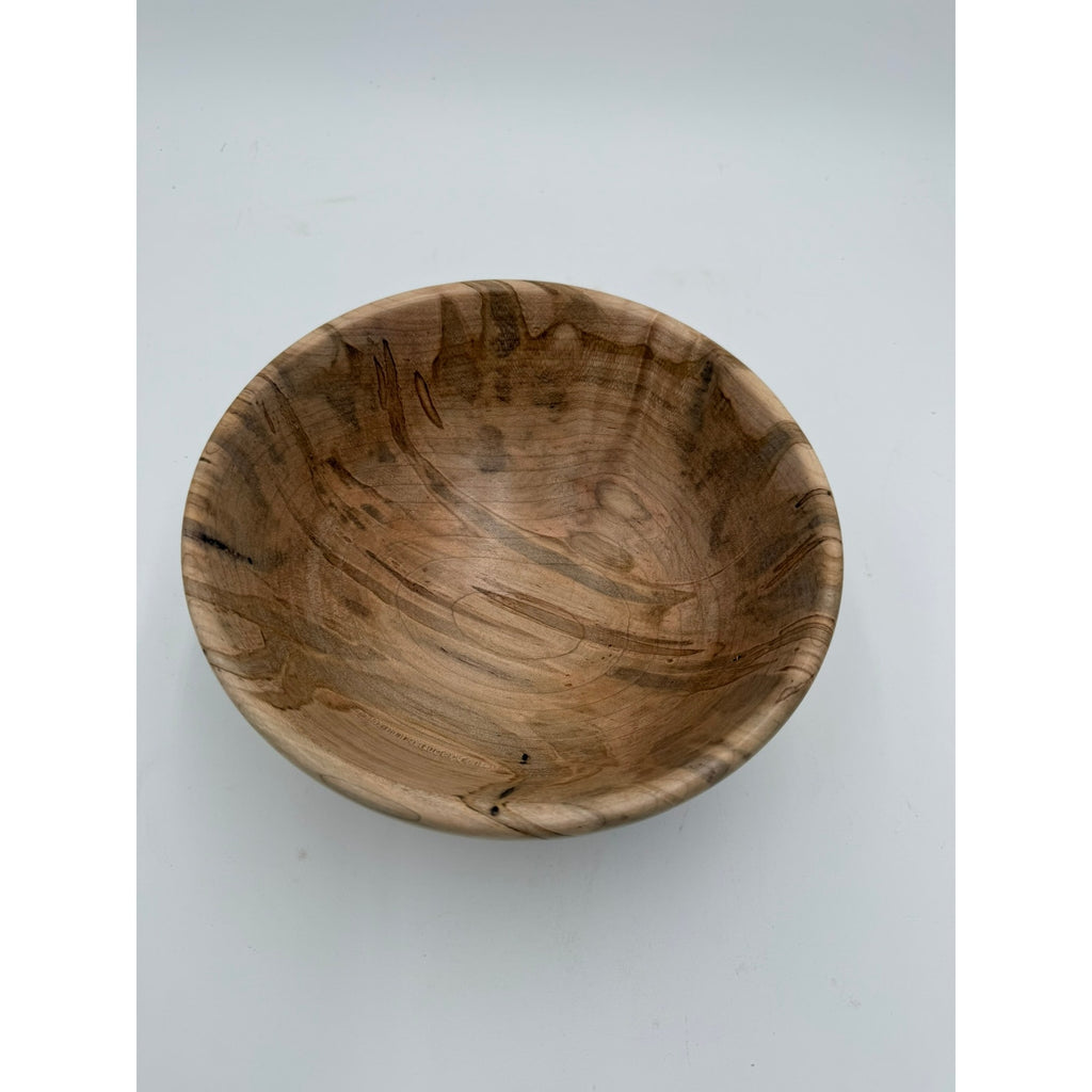 Ambrosia Maple Hand Turned Wood Bowl, 8.75 x 3.5, food safe finish, functional salad or fruit serving, decorative centerpiece