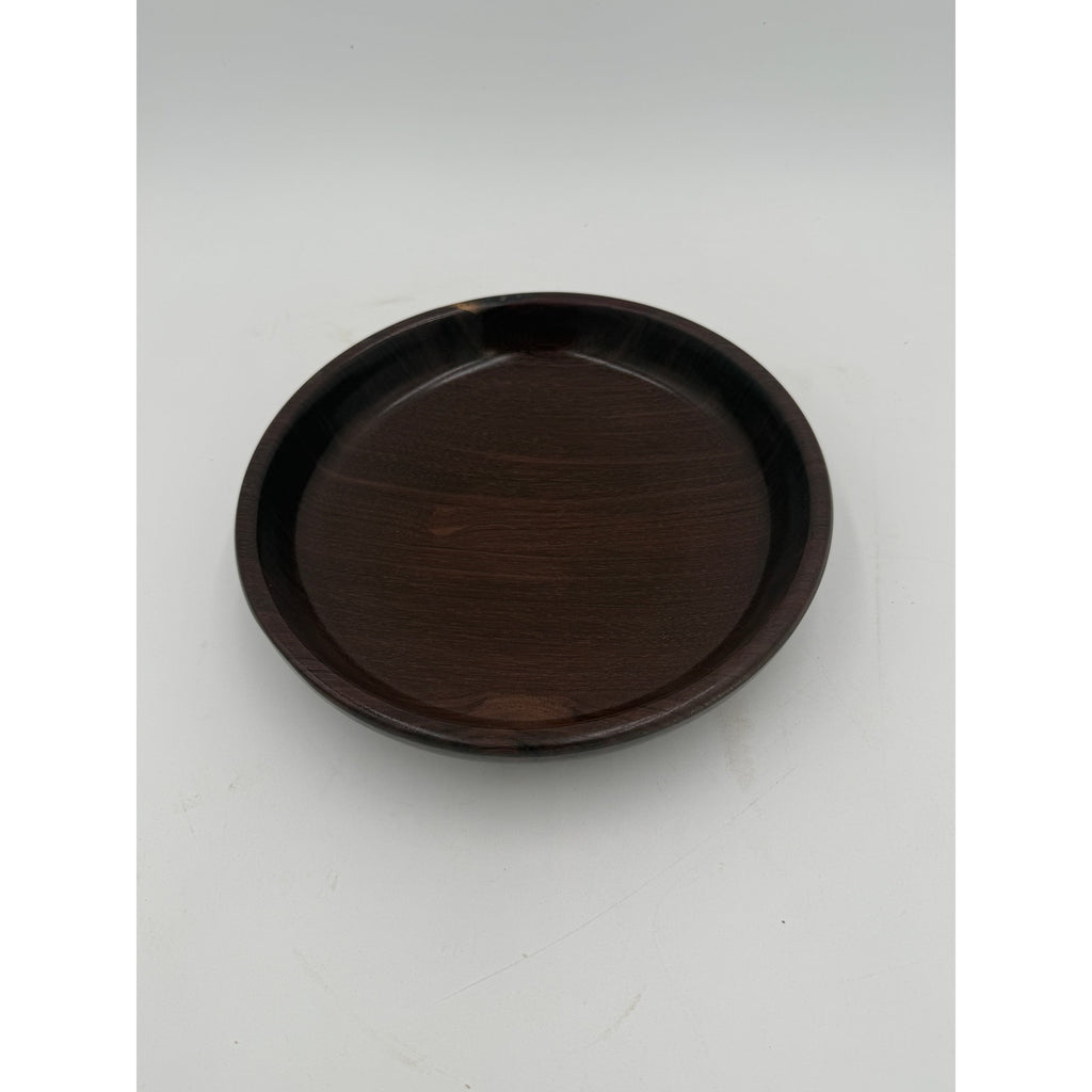 Minimal Dark Wood Serving Bowl 9x2, hand crafted, functional dish, rustic modern decor, small fruit or snack