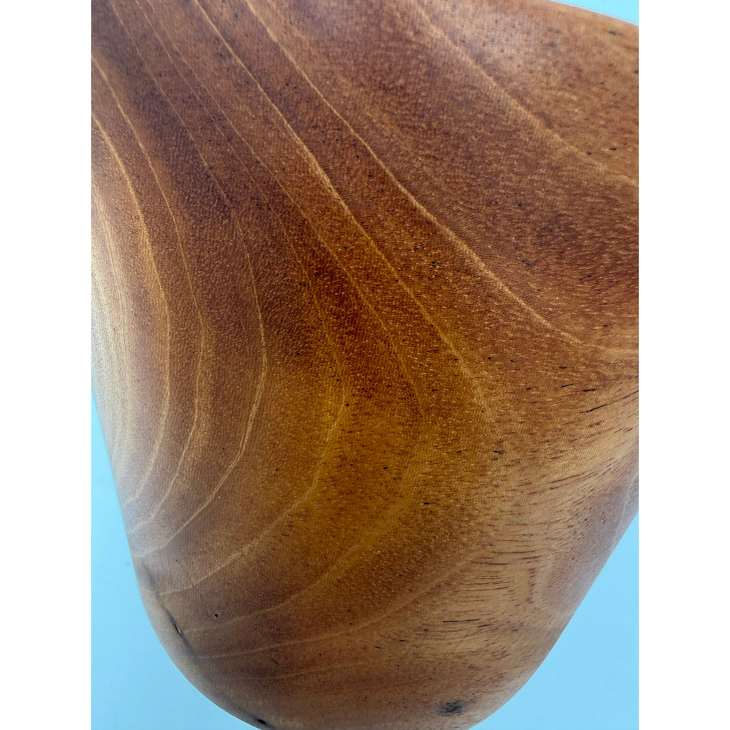 Mahogany Hand Turned Wood Bowl 5.5 x 3.75, rich reddish brown grain, food safe finish, unique artisan gift, small salad or snack