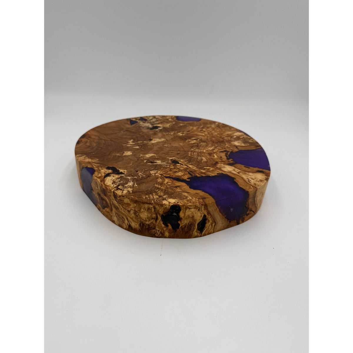 Olivewood Purple Epoxy Charcuterie Board, 11.5x2 Inch, Hand Crafted, One of a Kind, SKU 1557