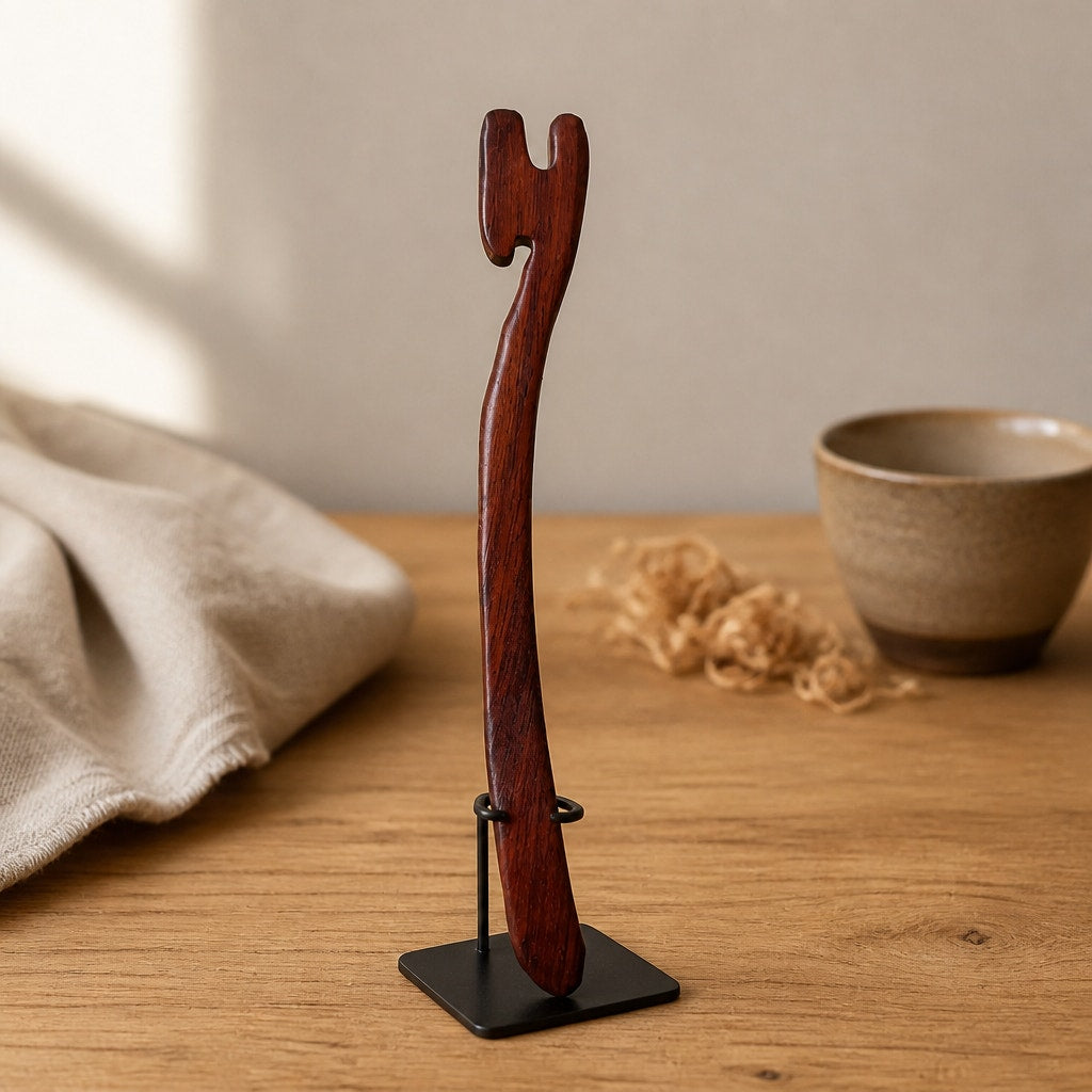 Handmade Wood Oven Push Pull Stick, heat-safe rack pusher, ergonomic handle, walnut ash or padauk, kitchen gift