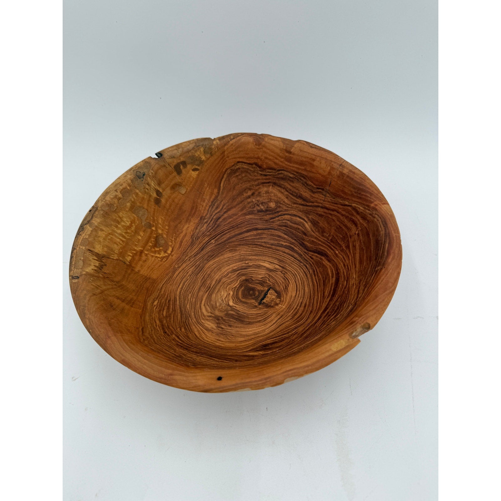 Hand Turned Hardwood Bowl for Rustic Decor, food safe finish, 10x3 inches, handmade wood art, salad or fruit serving
