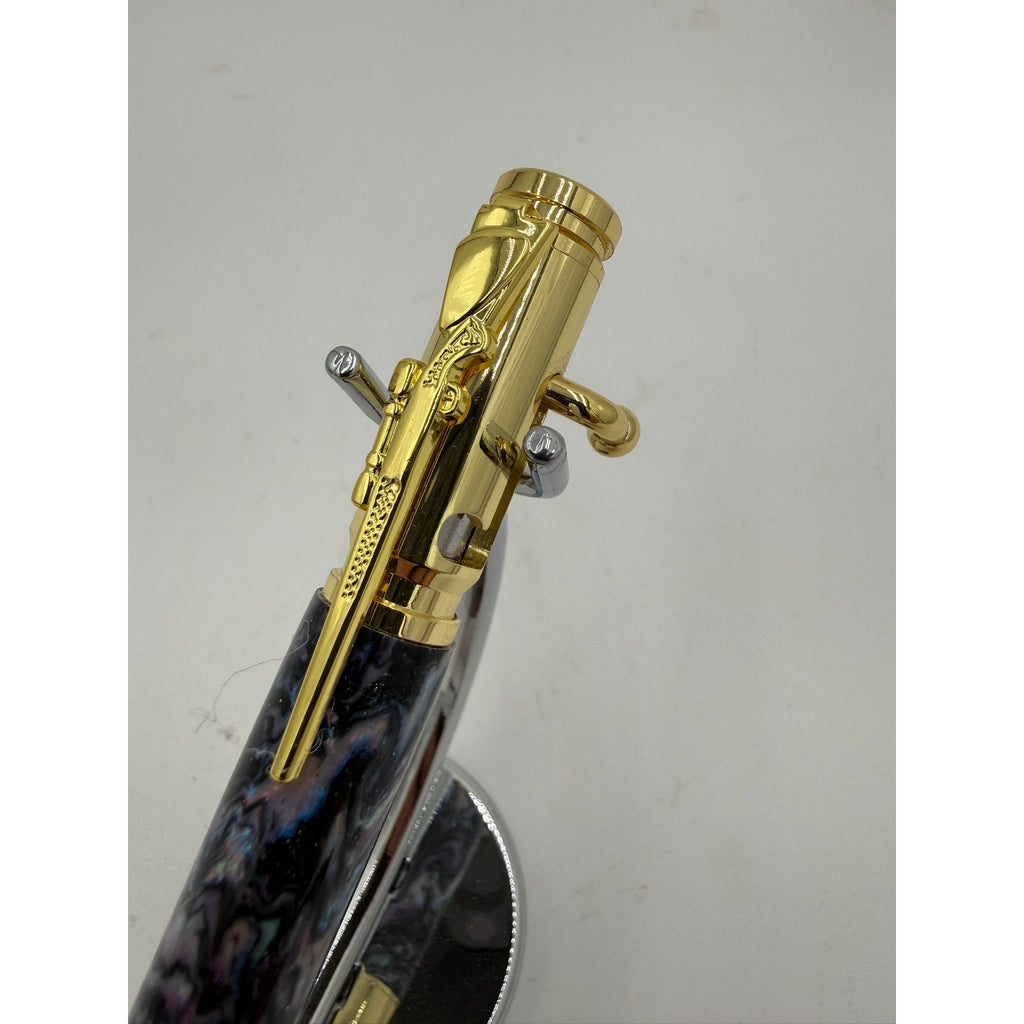 Hand Turned Purple Epoxy Bolt Action Pen, rollerball refill, executive writing gift, smooth ink, handmade USA