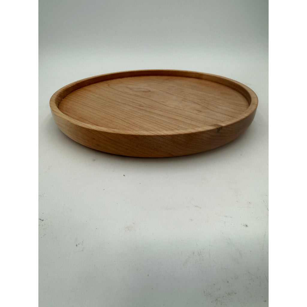 Hand Turned Maple Serving Tray, 10x1.25 Inch, Food Safe Finish, SKU 1413