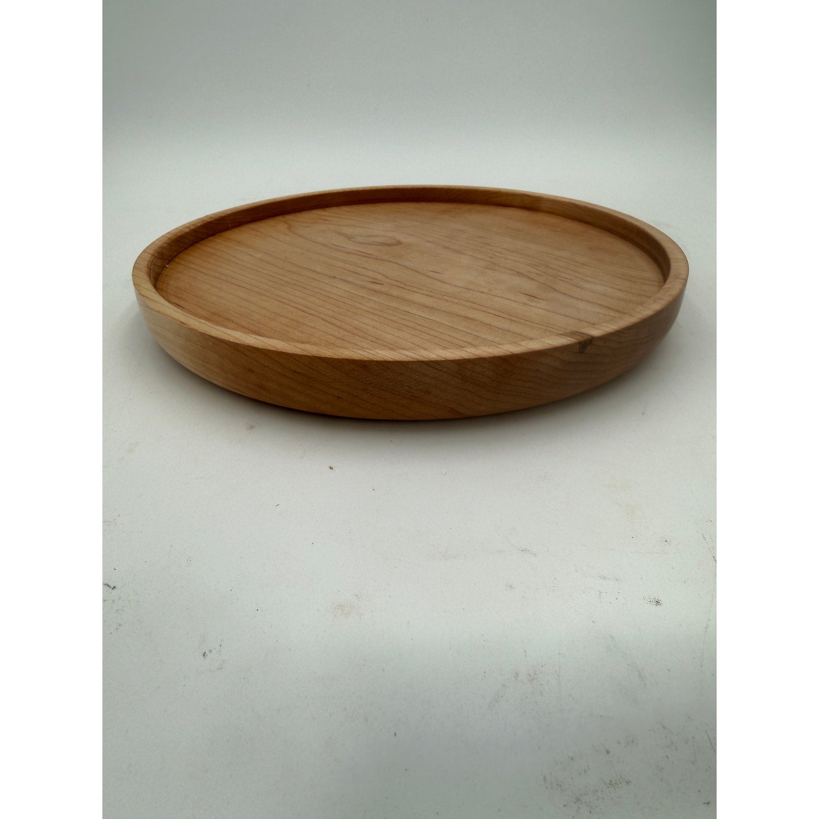Hand Turned Maple Serving Tray, 10x1.25 Inch, Food Safe Finish, SKU 1413